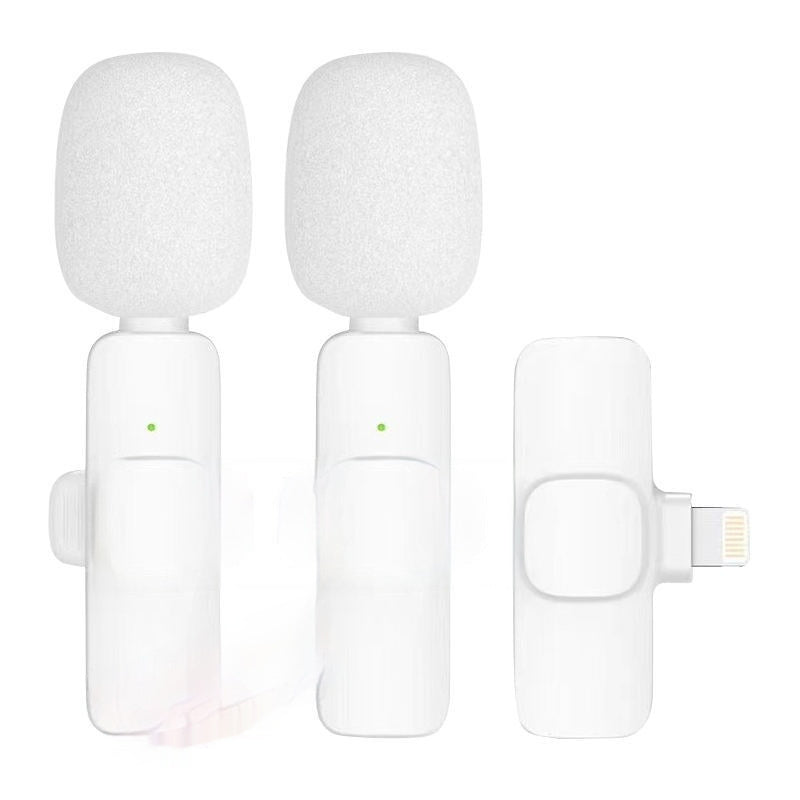White One-to-two Wireless Neckline Clip Small Microphone
